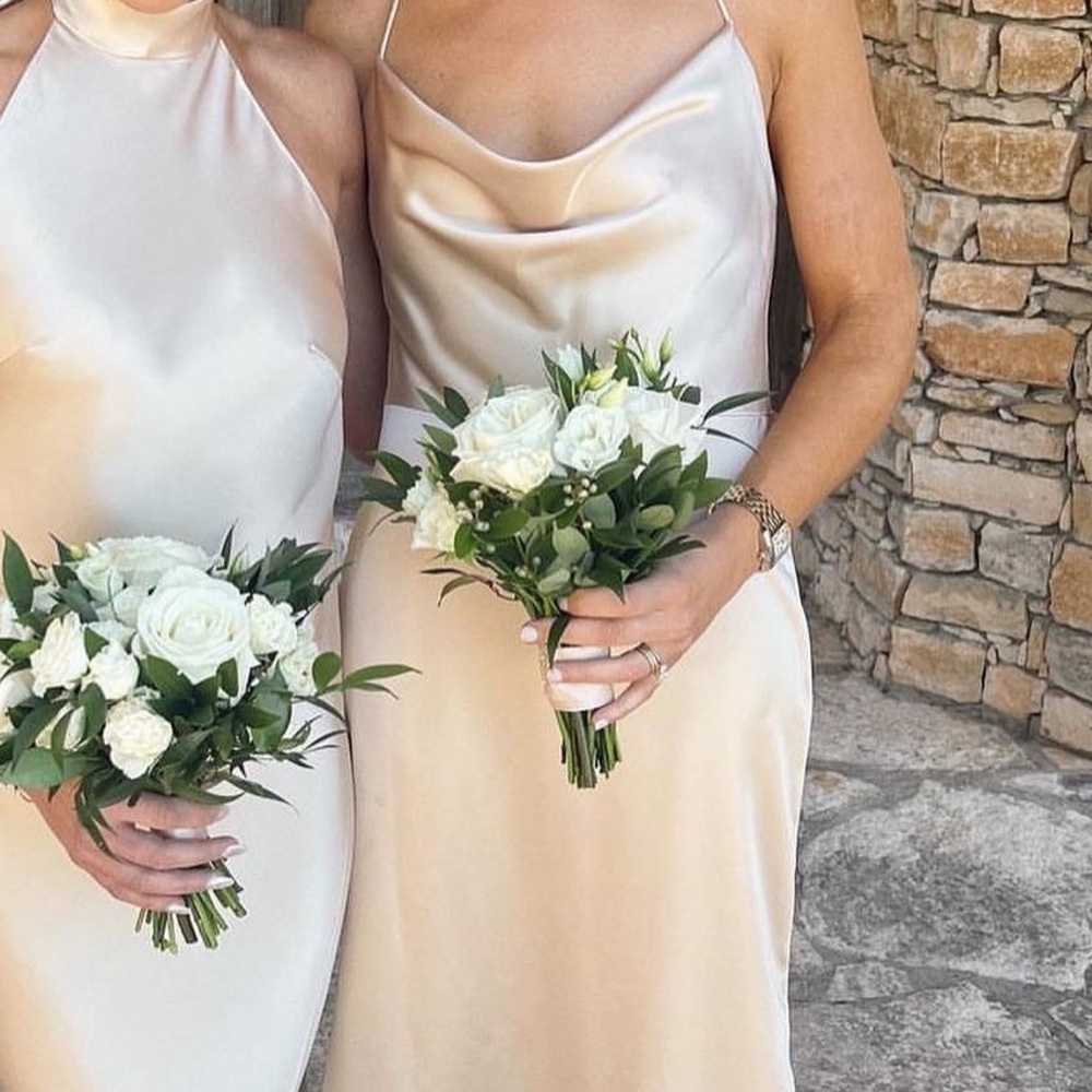 Dessy Collection - cowl neck bridesmaids dress